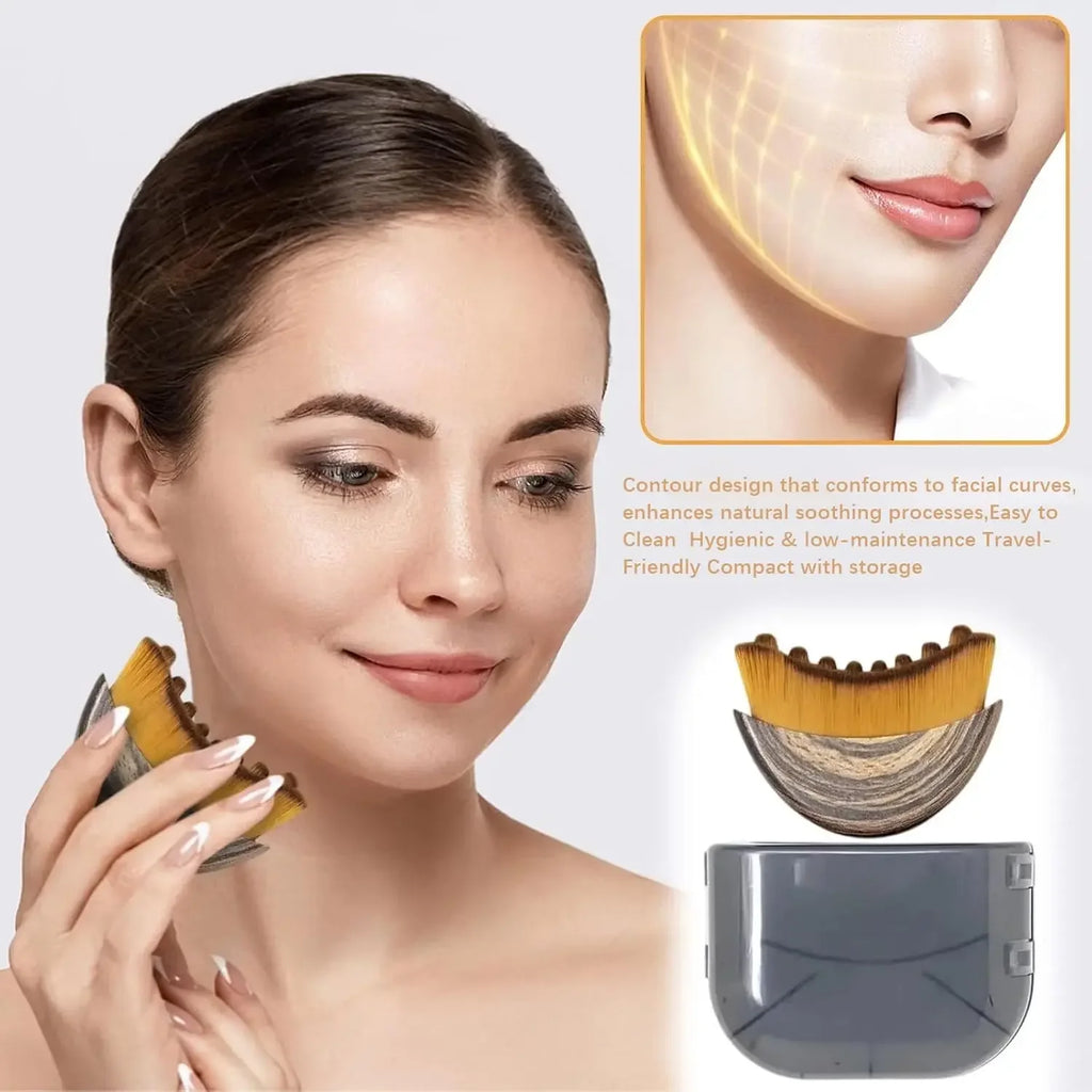 Cepillo facial de contorno linfático, escultura de barbilla y línea de mandíbula, masajeador de drenaje para rostro, diseñado ergonomicamente para adaptarse a la piel con precisión