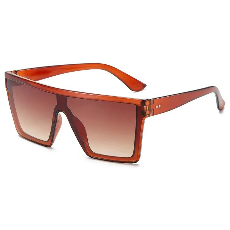 Gafas de sol cuadradas con gradiente blanco clásico para mujer, gafas de visión nocturna Retro a la moda para conductores, gafas para hombre con marco grande para viajes y ciclismo