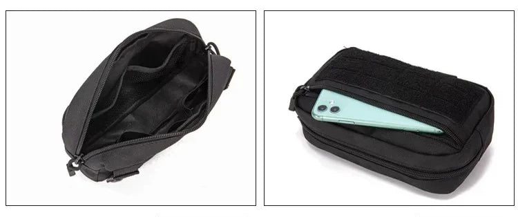 Bolsa Táctica Molle de 1000D con Corte Láser, Compacta, Resistente al Agua, para Mochila, Chaleco, Cinturón de Servicio, Accesorio de Caza