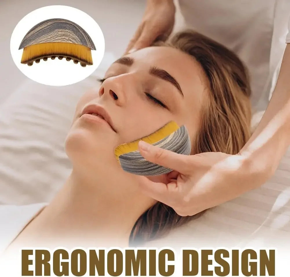 Cepillo facial de contorno linfático, escultura de barbilla y línea de mandíbula, masajeador de drenaje para rostro, diseñado ergonomicamente para adaptarse a la piel con precisión