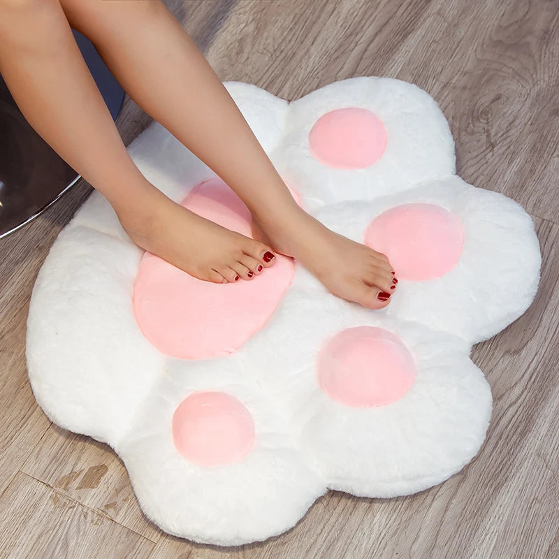 Alfombrilla con forma de pata de oso de peluche Kawaii de 70cm, almohada para pie de gato, oso, corazón, cojín de felpa, juguetes suaves rellenos para decoración del hogar, regalos