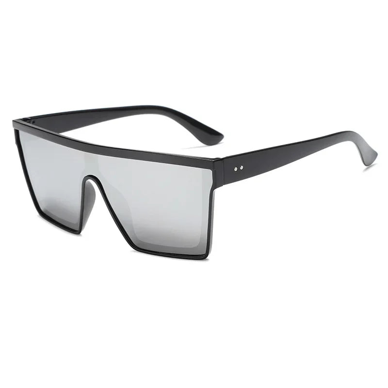 Gafas de sol cuadradas con gradiente blanco clásico para mujer, gafas de visión nocturna Retro a la moda para conductores, gafas para hombre con marco grande para viajes y ciclismo