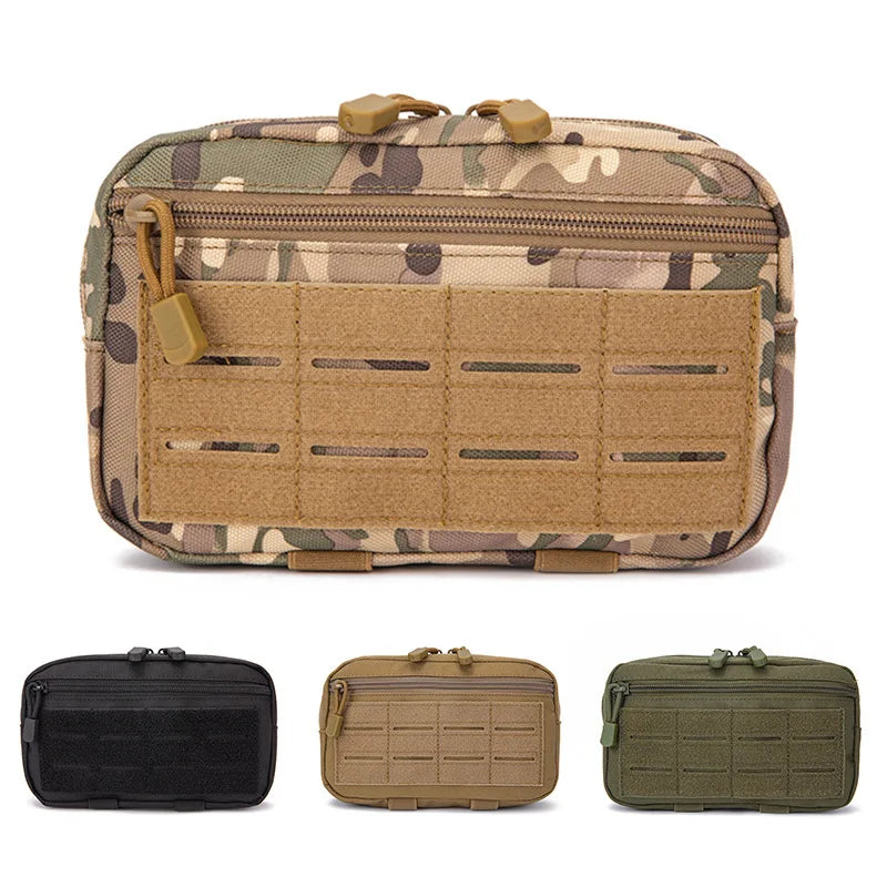 Bolsa Táctica Molle de 1000D con Corte Láser, Compacta, Resistente al Agua, para Mochila, Chaleco, Cinturón de Servicio, Accesorio de Caza