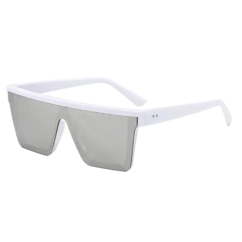 Gafas de sol cuadradas con gradiente blanco clásico para mujer, gafas de visión nocturna Retro a la moda para conductores, gafas para hombre con marco grande para viajes y ciclismo