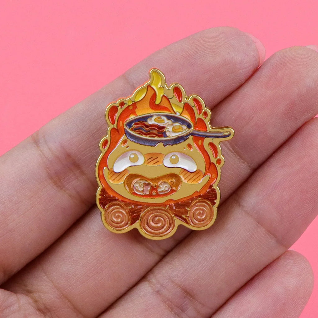 Divertido Pin Esmaltado de Anime, Broche de Gato de Fuego de Dibujos Animados, Pin de Solapa, Insignia para Mochila, Accesorios de Ropa, Joyería, Regalos para Fans