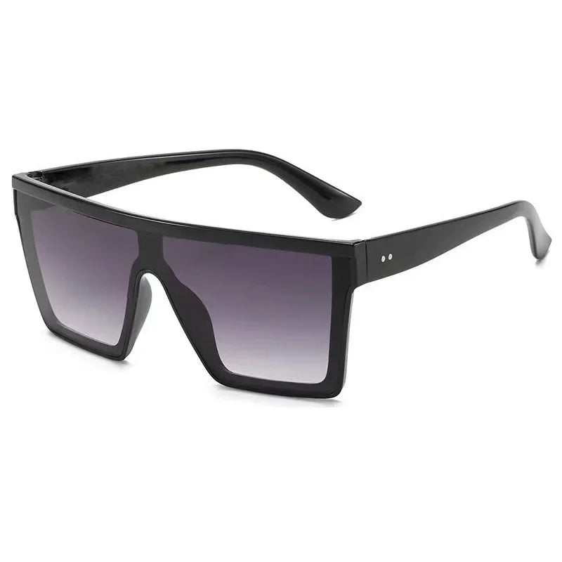 Gafas de sol cuadradas con gradiente blanco clásico para mujer, gafas de visión nocturna Retro a la moda para conductores, gafas para hombre con marco grande para viajes y ciclismo