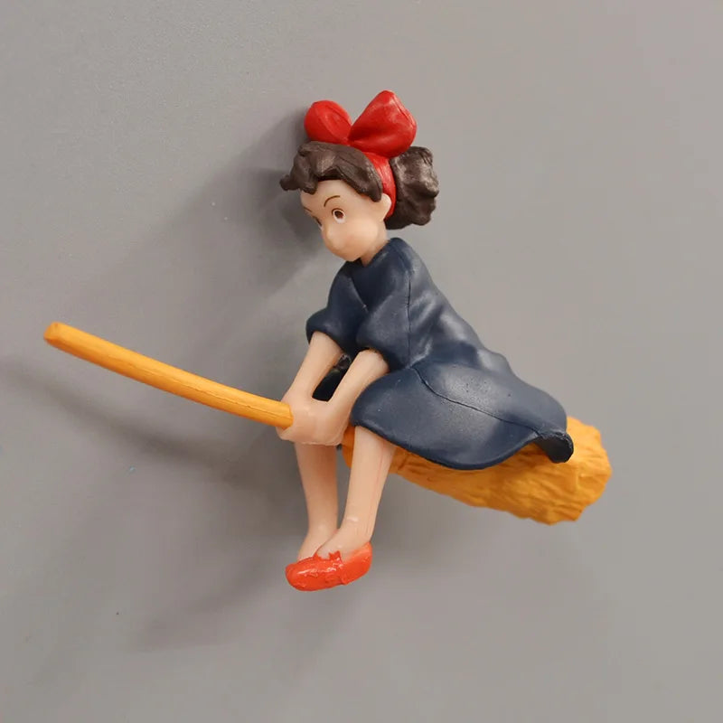 Pegatinas decorativas magnéticas para refrigerador de bruja, imán para nevera 3D, pegatina para mensaje, decoración del hogar y la cocina