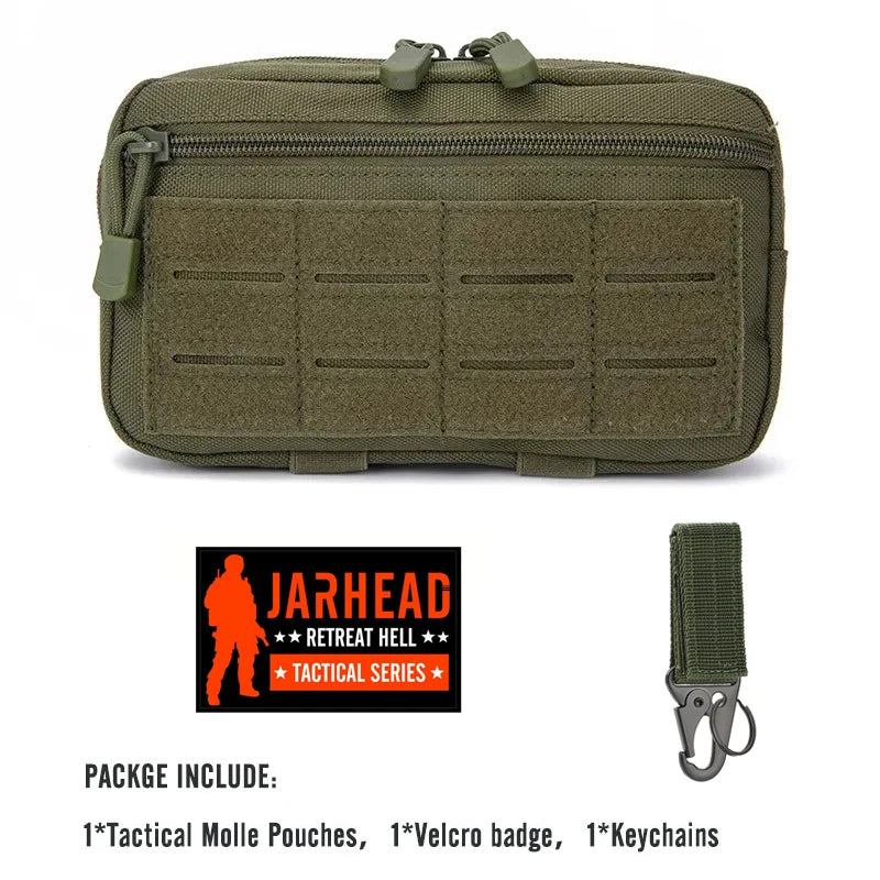 Bolsa Táctica Molle de 1000D con Corte Láser, Compacta, Resistente al Agua, para Mochila, Chaleco, Cinturón de Servicio, Accesorio de Caza