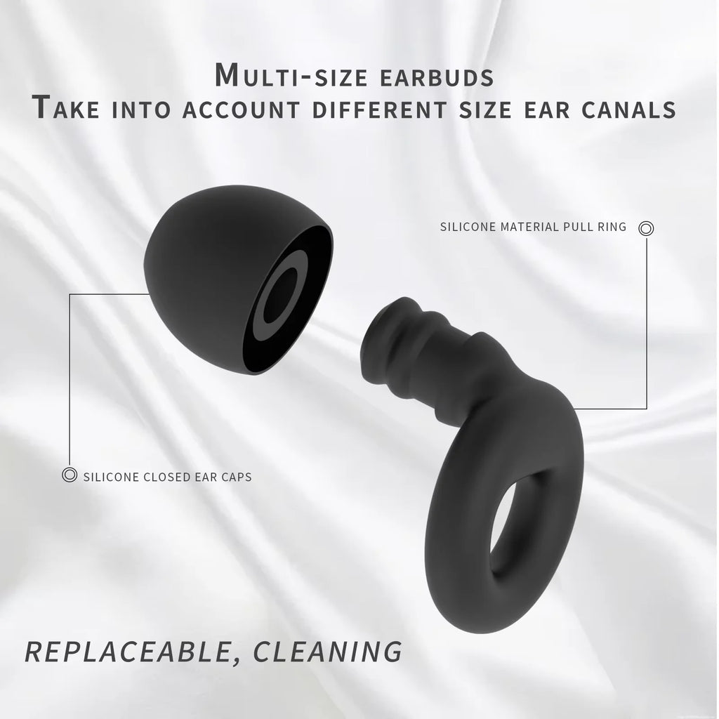 Tapones para Dormir HUAK, Reducción de Ruido, Tapones para los Oídos, Suaves, Impermeables