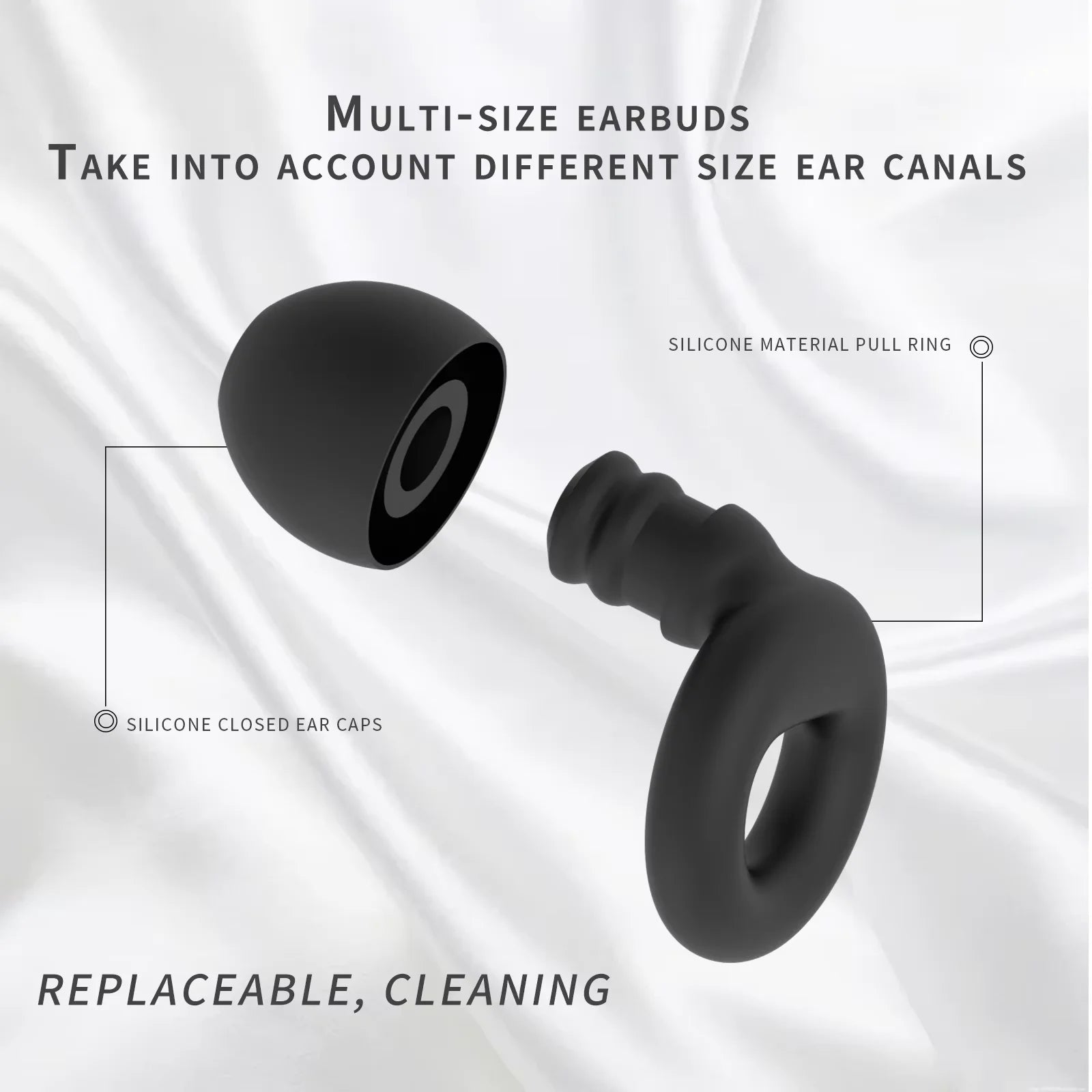 Tapones para Dormir HUAK, Reducción de Ruido, Tapones para los Oídos, Suaves, Impermeables