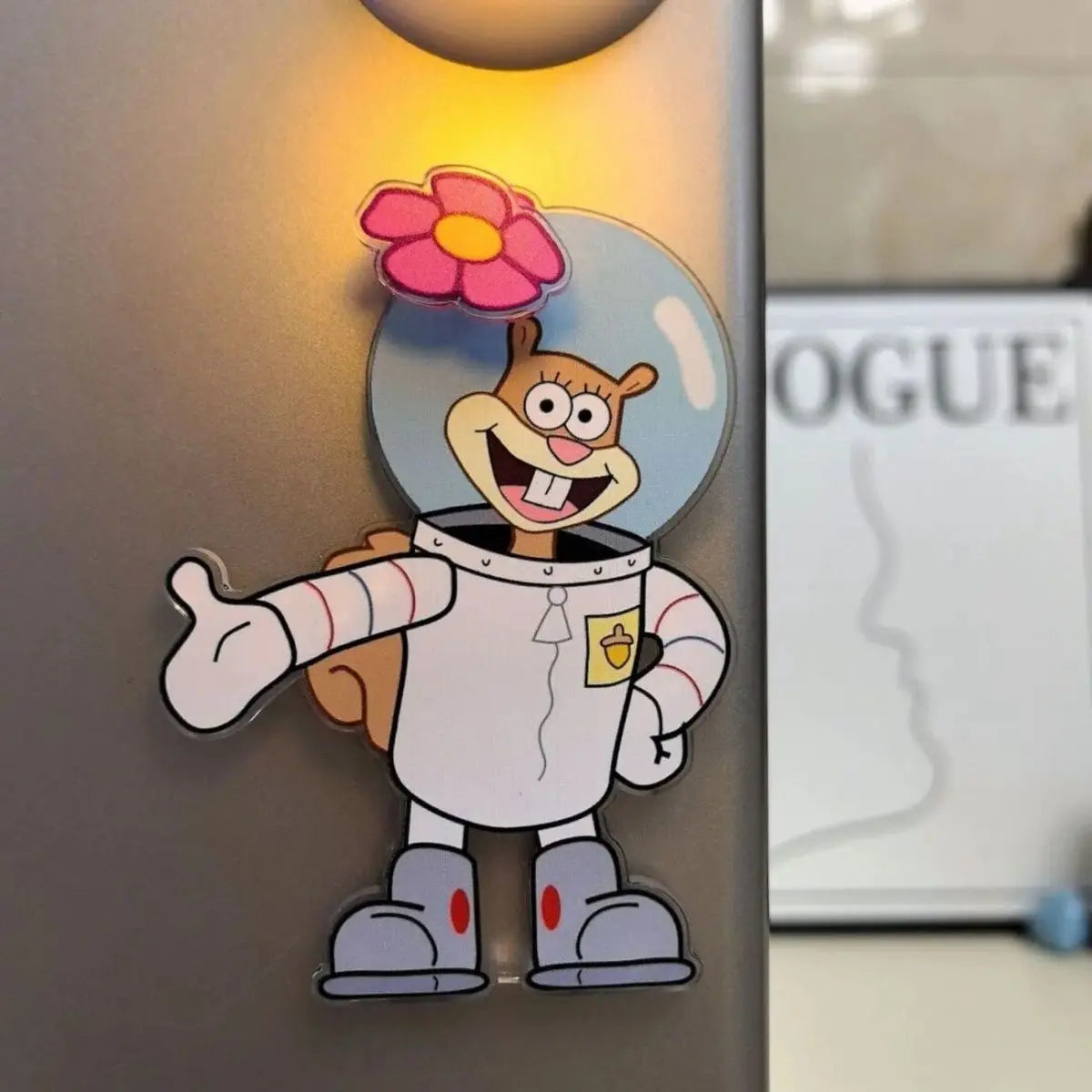 Imán Acrílico para Refrigerador de Bob Esponja Kawaii, Adhesivo Magnético Giratorio Creativo y Bonito de Alta Calidad para Decoración del Hogar, Cocina, Regalo de Cumpleaños