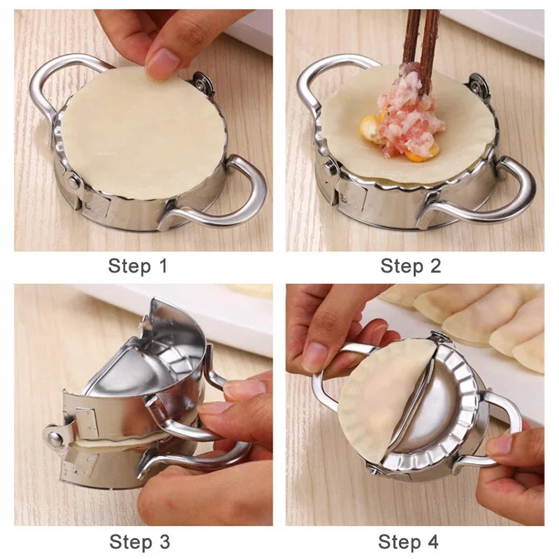 Máquina para hacer dumplings, molde para dumplings de acero inoxidable, Empanadas, máquina para hacer raviolis, prensa para dumplings de Metal, molde Gyoza, utensilios de cocina