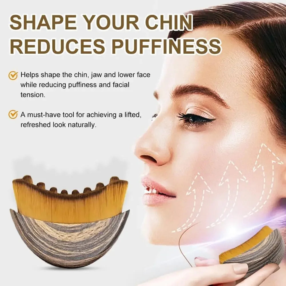 Cepillo facial de contorno linfático, escultura de barbilla y línea de mandíbula, masajeador de drenaje para rostro, diseñado ergonomicamente para adaptarse a la piel con precisión