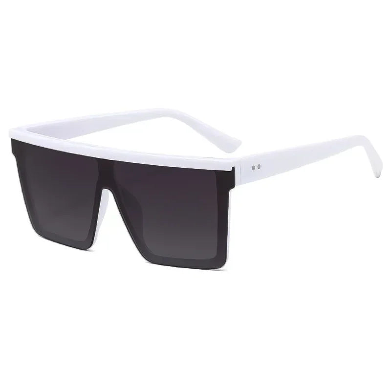 Gafas de sol cuadradas con gradiente blanco clásico para mujer, gafas de visión nocturna Retro a la moda para conductores, gafas para hombre con marco grande para viajes y ciclismo