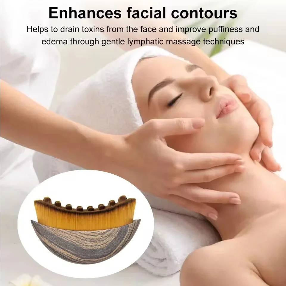 Cepillo facial de contorno linfático, escultura de barbilla y línea de mandíbula, masajeador de drenaje para rostro, diseñado ergonomicamente para adaptarse a la piel con precisión
