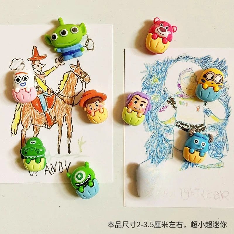 Mini imán para nevera de Toy Story, adhesivo magnético, imán decorativo para el hogar, adhesivo que absorbe el hierro para tazas, papeles y dibujos