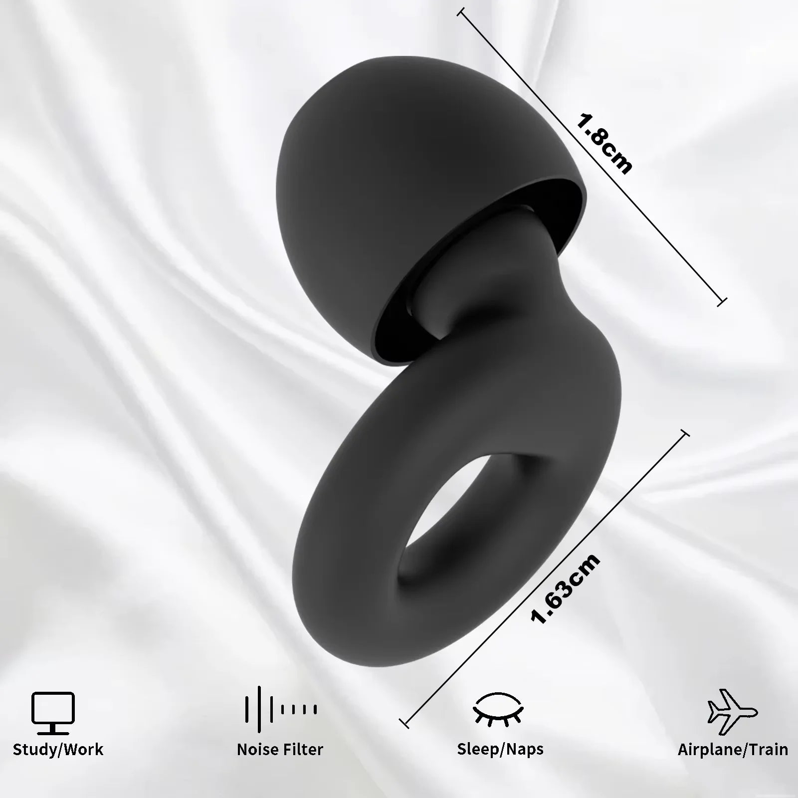 Tapones para Dormir HUAK, Reducción de Ruido, Tapones para los Oídos, Suaves, Impermeables
