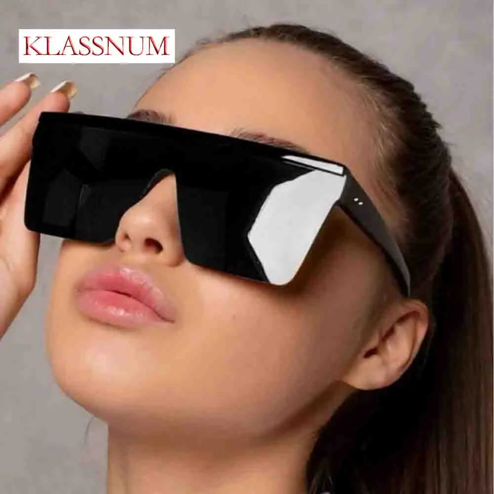 Gafas de sol cuadradas con gradiente blanco clásico para mujer, gafas de visión nocturna Retro a la moda para conductores, gafas para hombre con marco grande para viajes y ciclismo