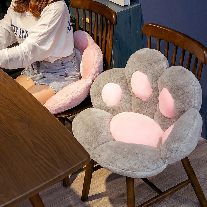 Alfombrilla con forma de pata de oso de peluche Kawaii de 70cm, almohada para pie de gato, oso, corazón, cojín de felpa, juguetes suaves rellenos para decoración del hogar, regalos