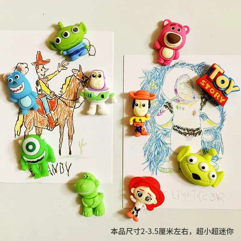Mini imán para nevera de Toy Story, adhesivo magnético, imán decorativo para el hogar, adhesivo que absorbe el hierro para tazas, papeles y dibujos