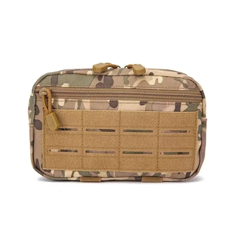 Bolsa Táctica Molle de 1000D con Corte Láser, Compacta, Resistente al Agua, para Mochila, Chaleco, Cinturón de Servicio, Accesorio de Caza