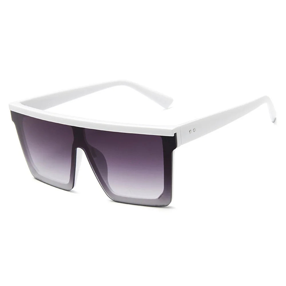 Gafas de sol cuadradas con gradiente blanco clásico para mujer, gafas de visión nocturna Retro a la moda para conductores, gafas para hombre con marco grande para viajes y ciclismo