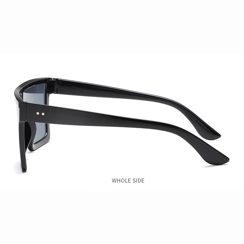 Gafas de sol cuadradas con gradiente blanco clásico para mujer, gafas de visión nocturna Retro a la moda para conductores, gafas para hombre con marco grande para viajes y ciclismo