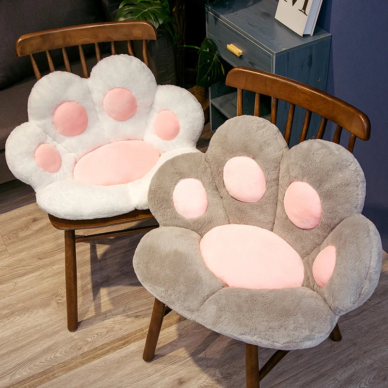 Alfombrilla con forma de pata de oso de peluche Kawaii de 70cm, almohada para pie de gato, oso, corazón, cojín de felpa, juguetes suaves rellenos para decoración del hogar, regalos