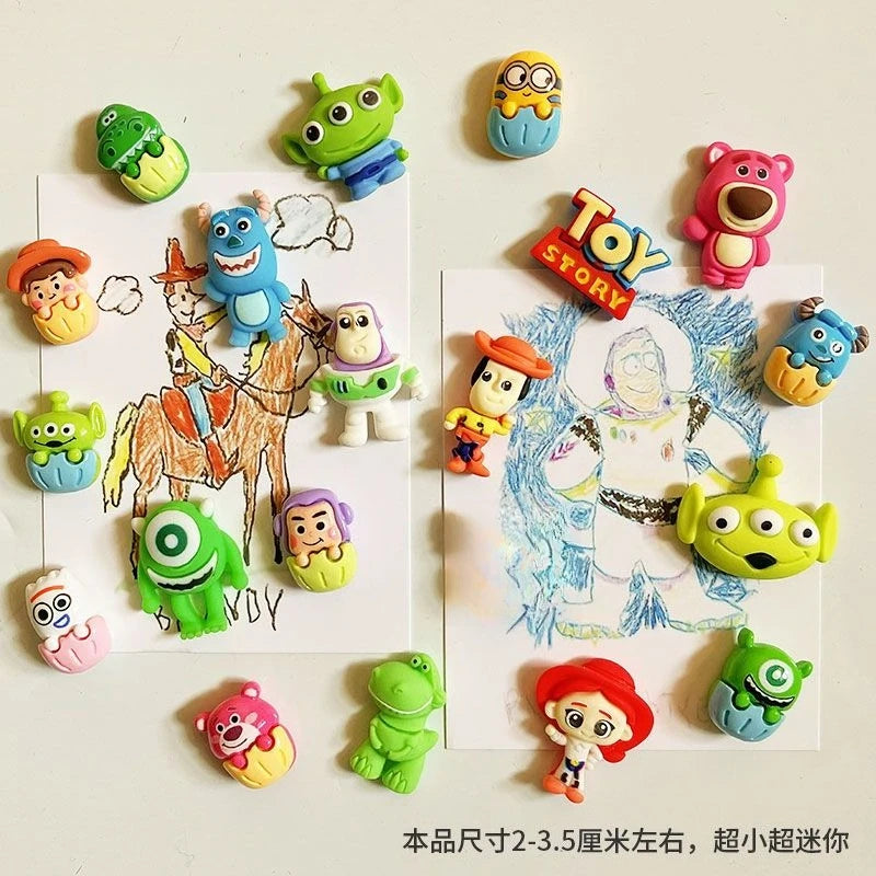 Mini imán para nevera de Toy Story, adhesivo magnético, imán decorativo para el hogar, adhesivo que absorbe el hierro para tazas, papeles y dibujos