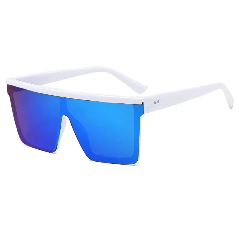 Gafas de sol cuadradas con gradiente blanco clásico para mujer, gafas de visión nocturna Retro a la moda para conductores, gafas para hombre con marco grande para viajes y ciclismo