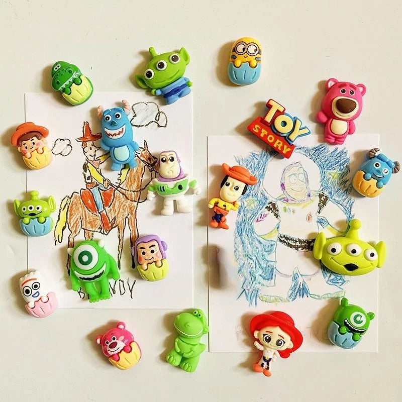 Mini imán para nevera de Toy Story, adhesivo magnético, imán decorativo para el hogar, adhesivo que absorbe el hierro para tazas, papeles y dibujos