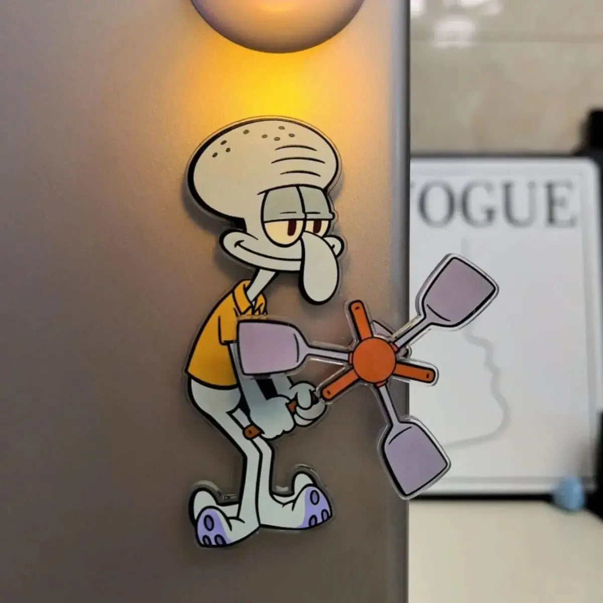 Imán Acrílico para Refrigerador de Bob Esponja Kawaii, Adhesivo Magnético Giratorio Creativo y Bonito de Alta Calidad para Decoración del Hogar, Cocina, Regalo de Cumpleaños
