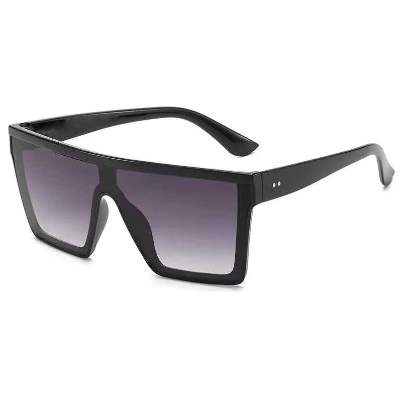 Gafas de sol cuadradas con gradiente blanco clásico para mujer, gafas de visión nocturna Retro a la moda para conductores, gafas para hombre con marco grande para viajes y ciclismo
