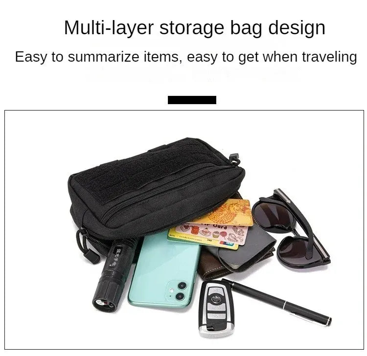 Bolsa Táctica Molle de 1000D con Corte Láser, Compacta, Resistente al Agua, para Mochila, Chaleco, Cinturón de Servicio, Accesorio de Caza