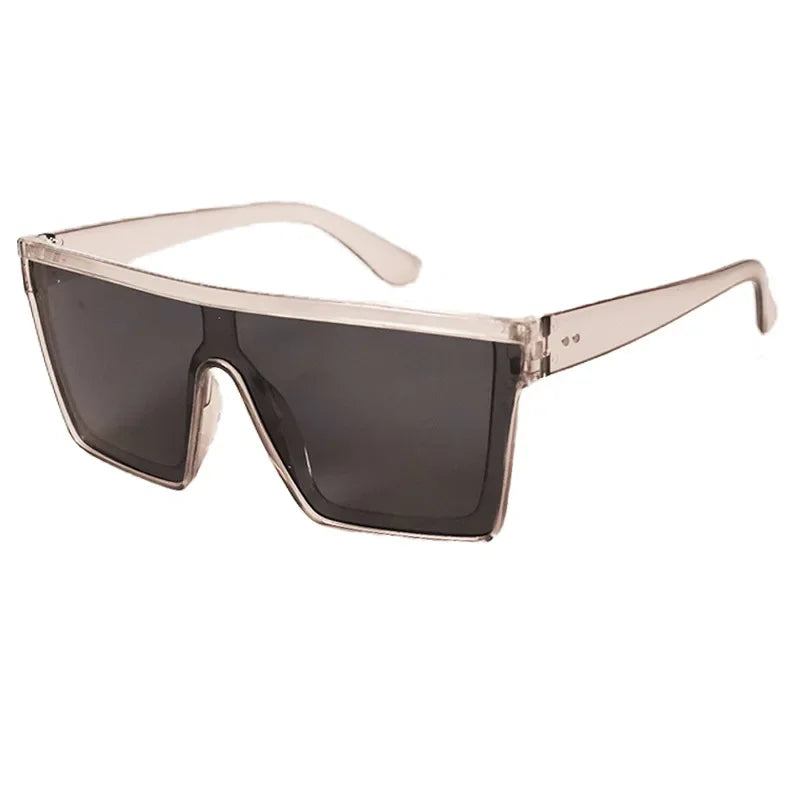 Gafas de sol cuadradas con gradiente blanco clásico para mujer, gafas de visión nocturna Retro a la moda para conductores, gafas para hombre con marco grande para viajes y ciclismo