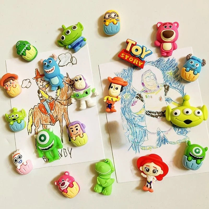 Mini imán para nevera de Toy Story, adhesivo magnético, imán decorativo para el hogar, adhesivo que absorbe el hierro para tazas, papeles y dibujos