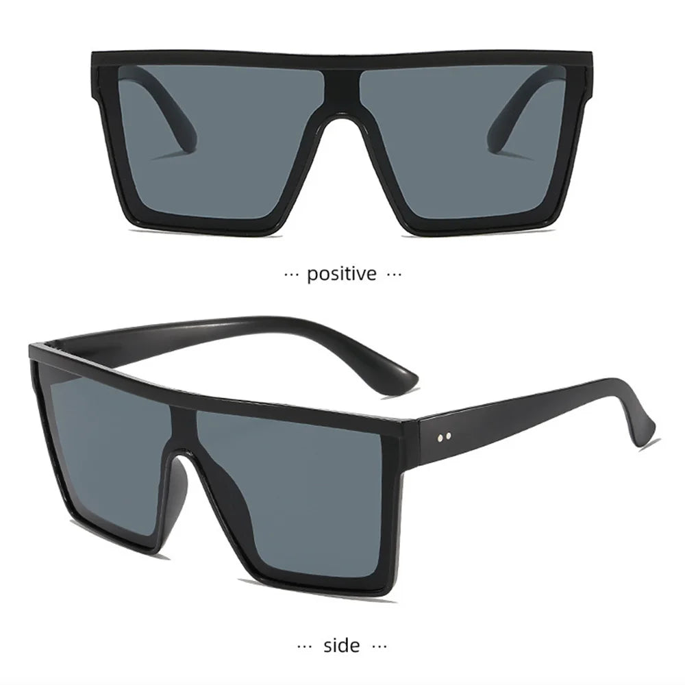 Gafas de sol cuadradas con gradiente blanco clásico para mujer, gafas de visión nocturna Retro a la moda para conductores, gafas para hombre con marco grande para viajes y ciclismo