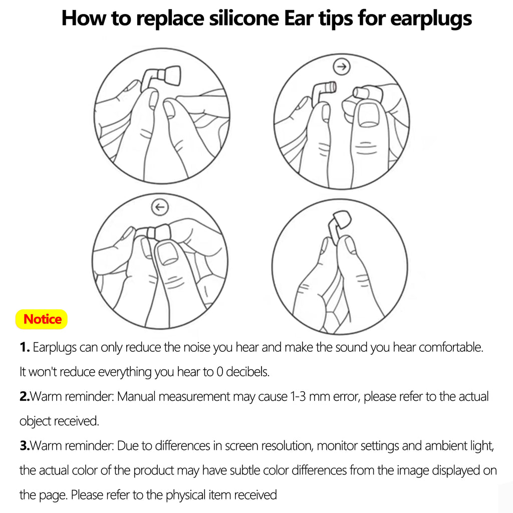 Tapones para Dormir HUAK, Reducción de Ruido, Tapones para los Oídos, Suaves, Impermeables