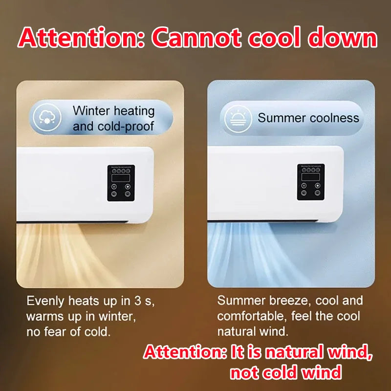 Aire acondicionado portátil sin conductos, ventilador y calentador de aire acondicionado montado en la pared, ventilador de aire acondicionado RV, calentador combinado dividido